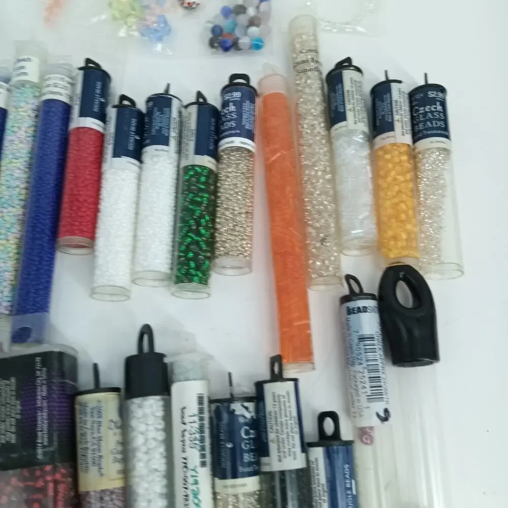 2.45 Lb Huge Lot Seed Beads Great Colors 11/0 Open Duos Czechtubes Strands Mixed